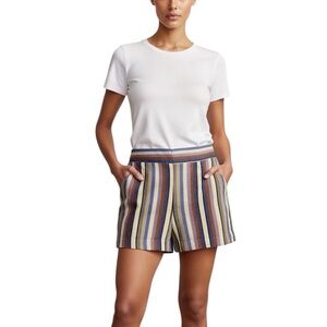 LOFT The Riviera Linen Blend Striped Shorts